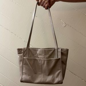 Light Grey Leather HOBO Brand Bag